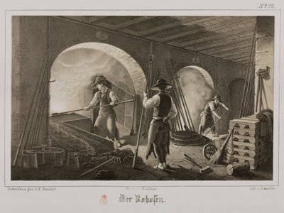 Grondstoffenverwerking, metallurgie smeden van edelmetaal, Duitsland, ca. 1851 door Unbekannt