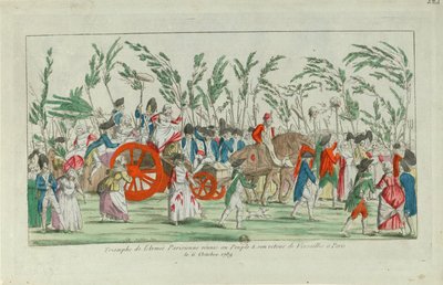 Terugkeer van de oktober mars naar Versailles, 1789 door Unbekannt