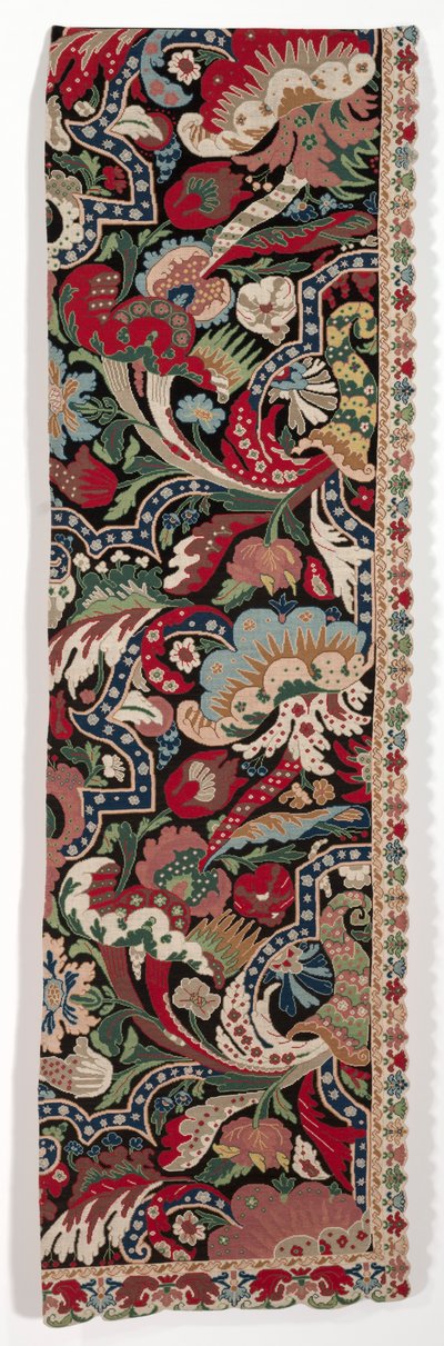 Rechterhelft van een paar borduurwerk bedgordijnen in de Bizarre stijl, 1710-1720 door Unbekannt