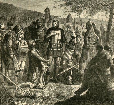 Rodolph van Habsburg ontvangt nieuws van zijn verkiezing tot soeverein van Duitsland 1273, 1890 door Unbekannt