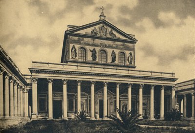 Rome - Hoofdfacade van de Basiliek van Sint-Paulus buiten de muren, 1910 door Unbekannt
