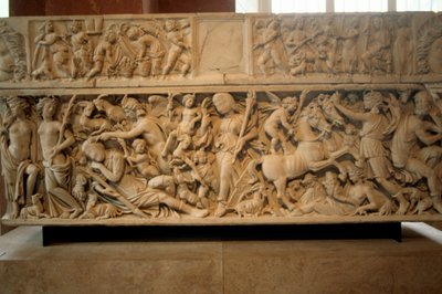Romeinse sarcofaag met de legende van Selene en Endymion, 230-235 AD door Unbekannt