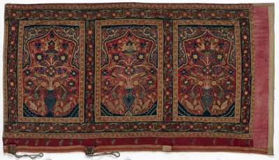Koninklijke ronde tent gemaakt voor Muhammad Shah wandpaneel met drie panelen A, 1834-1848 door Unbekannt