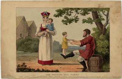 Russisch boerengezin, 1810s door Unbekannt