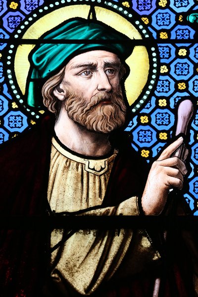 Heilig Hart kerk. Glas-in-lood raam. Jesse, Moulins door Unbekannt