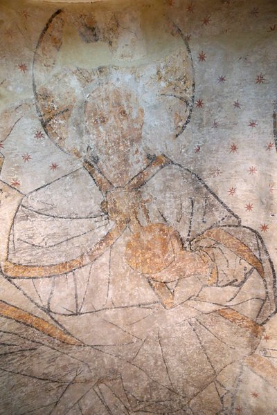 Sint-Claude, Jura, Frankrijk - Sint Claude Abdij Museum. Christus in Glorie. Schilderij. 15e eeuw door Unbekannt
