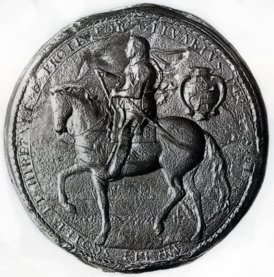 Zegel van het Protectoraat met Oliver Cromwell te paard door Unbekannt