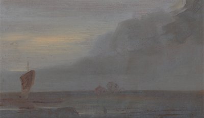 Zeegezicht met boten: Avond, ca. 1815 door Unbekannt
