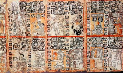 Sectie uit de Mayaanse Troano Codex, 15e eeuw door Unbekannt