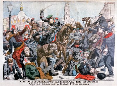 Hevige gevechten door de Liberale Beweging in Rusland, Sint-Petersburg, 1904 door Unbekannt