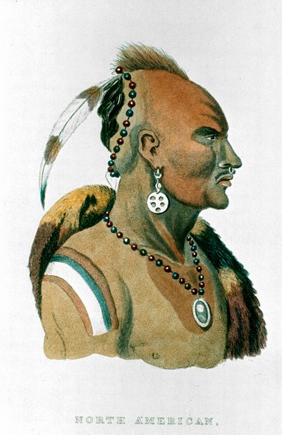 Sewessissing, hoofd van de Iowa-indianen Noord-Amerikaanse prairie-indianen, 1837 door Unbekannt