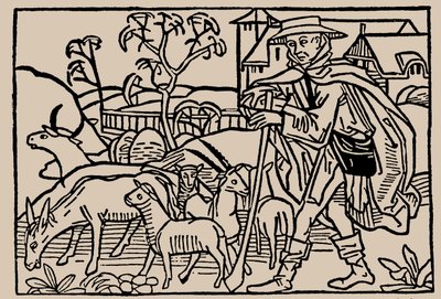 Herder. Uit Speculum Vitae Humanae door Rodericus Zamorensis, 1479 door Unbekannt