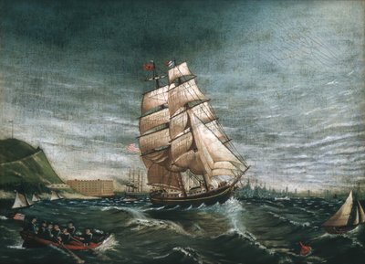 Schip in de Haven van New York door Unbekannt