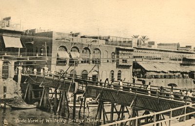 Zijaanzicht van Whiteley Bridge, Basra, ca. 1918-1939 door Unbekannt