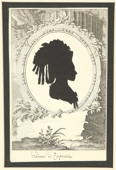 Silhouetportret van Natalia Kirillovna Zagryazyskaya née Razumovskaya 1747-1837, 1777-1782 door Unbekannt