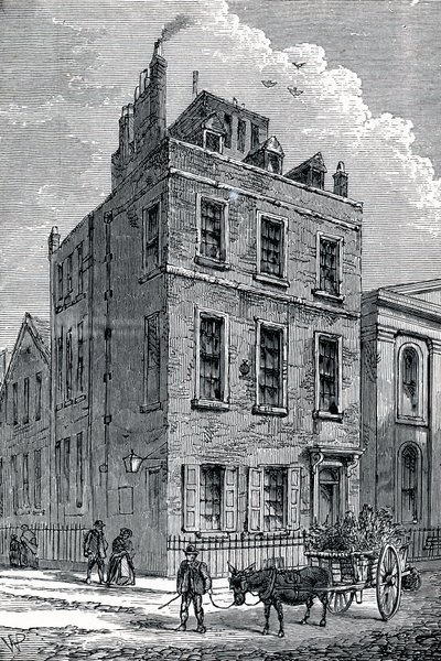 Huis van Sir Isaac Newton op de hoek van Orange en St Martins Streets, Londen, ca. 1880 door Unbekannt