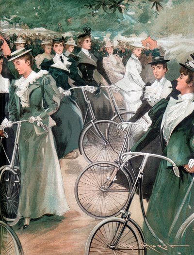 Dames van de Maatschappij Fietsen in Hyde Park, Londen door Unbekannt