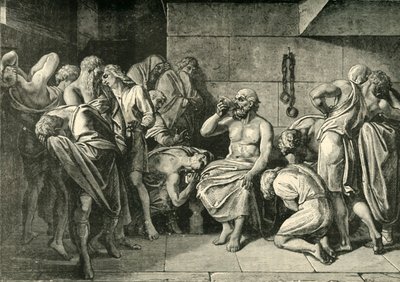 Socrates drinkt de gifbeker, 1890 door Unbekannt