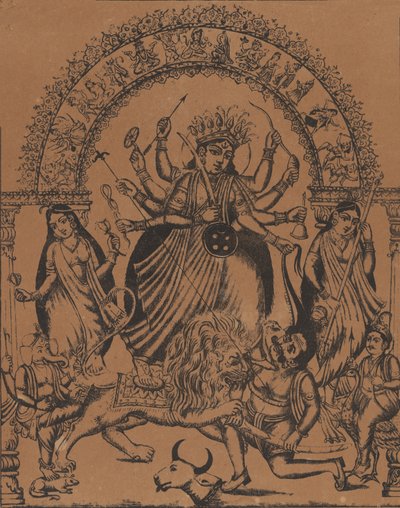 Sri Sri Durga, ca. 1875-80 door Unbekannt