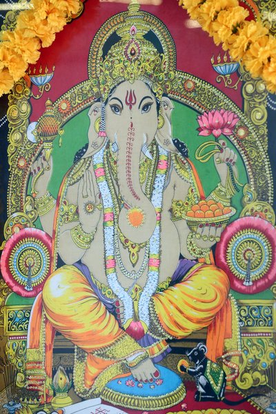 Sri Thenday Yutthapani Tempel. Ganesh. Schilderij. Ho Chi Minhstad. Vietnam door Unbekannt