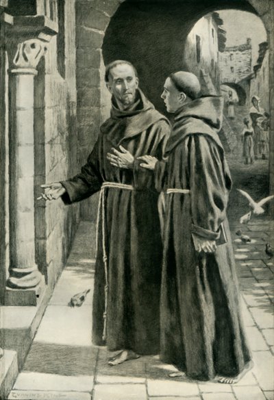 St. Franciscus van Assisi en de jonge monnik terugkerend van een prediktocht, 1936 door Unbekannt