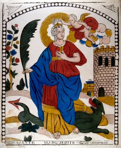 St. Margaretha of Marina van Antiochië, vroege 4e eeuw christelijke martelaar, 19e eeuw door Unbekannt