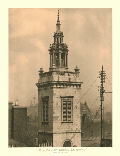 St Michael, Paternoster Royal, De Toren door Unbekannt