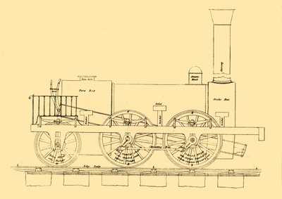 Stephensons Locomotief van 1833, 1887 door Unbekannt
