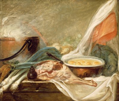 Stilleven met eieren en een lamsbout, 1780-1790 door Unbekannt