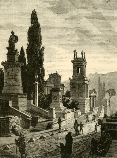 Straat van de graven in Athene, gerestaureerd, 1890 door Unbekannt