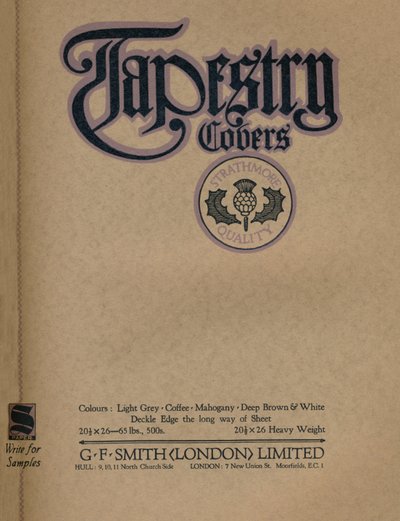Tapestry Covers - G. F. Smith London Limited advertentie, 1919 door Unbekannt