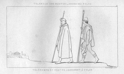 Telemachus en Mentor arriveren in Pylos door Unbekannt