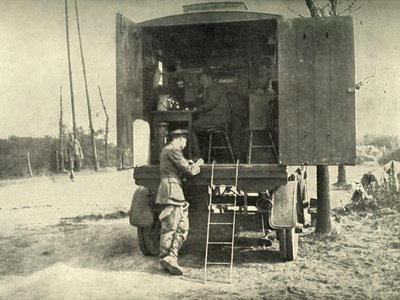 Telefoonwagenuitwisseling aangesloten op R.A.F. Kite Balloon Section, 1919 door Unbekannt