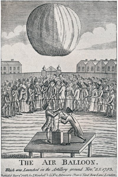 De luchtballon, 1783, 1920 door Unbekannt