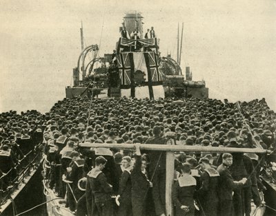 De Aartsbisschop van York bezoekt Britse matrozen van de Koninklijke Marine, Eerste Wereldoorlog, 1914, ca. 1920 door Unbekannt