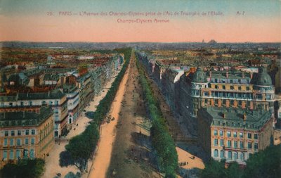 De Avenue des Champs-Elysées, Parijs, ca. 1920 door Unbekannt