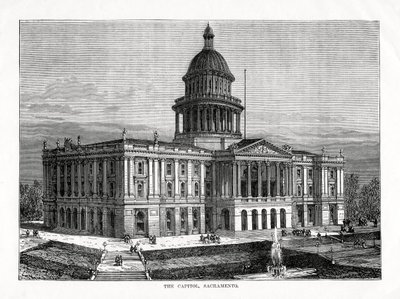 Het Capitool, Sacramento, Californië, VS, 1877 door Unbekannt