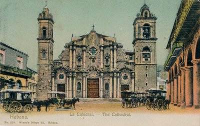 De Kathedraal, Havana, Cuba, ca. 1910 door Unbekannt