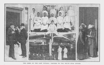 De chefs van de verloren Titanic, en bezoekers van de White Star kantoren door Unbekannt