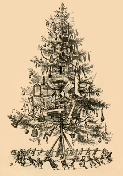 De kinderen dansten vrolijk rond de boom, 1882 door Unbekannt