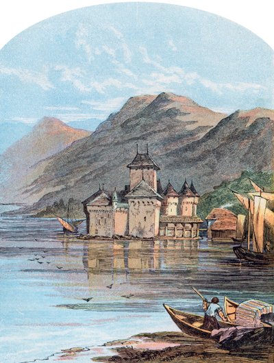 Het kasteel van Chillon, Meer van Genève, Zwitserland, 1864 door Unbekannt