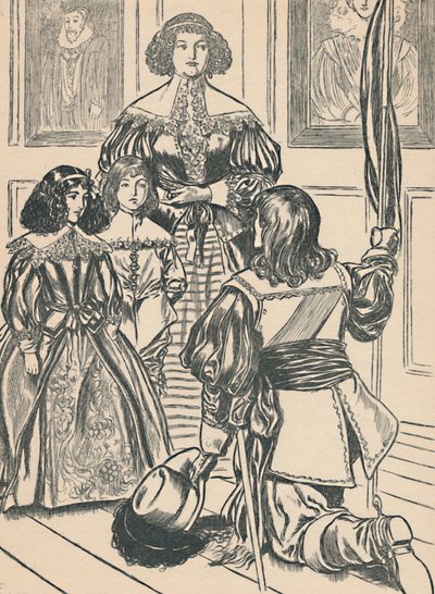 De gravin ontvangt de banieren, ca. 1907 door Unbekannt