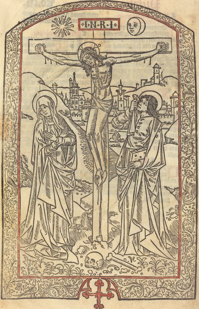 De kruisiging, ca. 1485 door Unbekannt