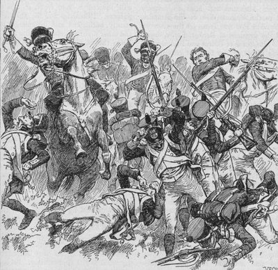 De Dragonders reden verder, slaand met hun lange, glinsterende zwaarden, 1902 door Unbekannt