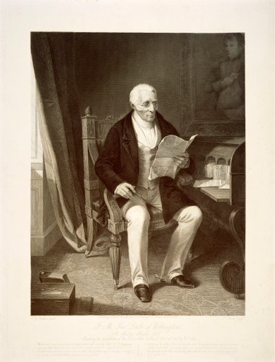 De hertog van Wellington leest berichten in zijn huis Apsley House, Londen, 1846 door Unbekannt
