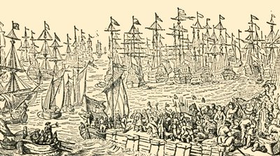 De Inscheping van Willem van Oranje uit Holland naar Engeland, 1688, c1930 door Unbekannt