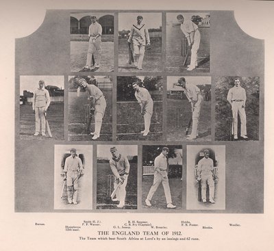 Het Engelse cricketteam van 1912 door Unbekannt