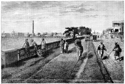 De Esplanade en het Gouverneurshuis, Calcutta, India door Unbekannt