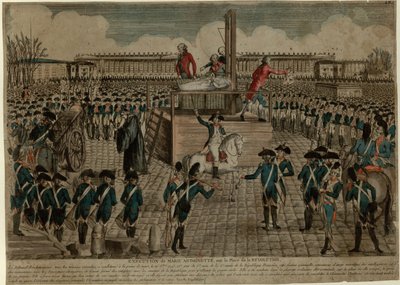 De Executie van Marie Antoinette op de Place de la Revolution op 16 oktober 1793 door Unbekannt