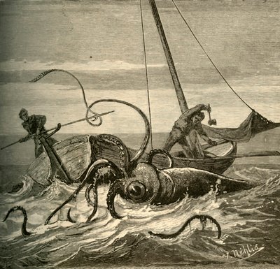 De Vissers Strijden met de Reuzeninktvis, 1881 door Unbekannt